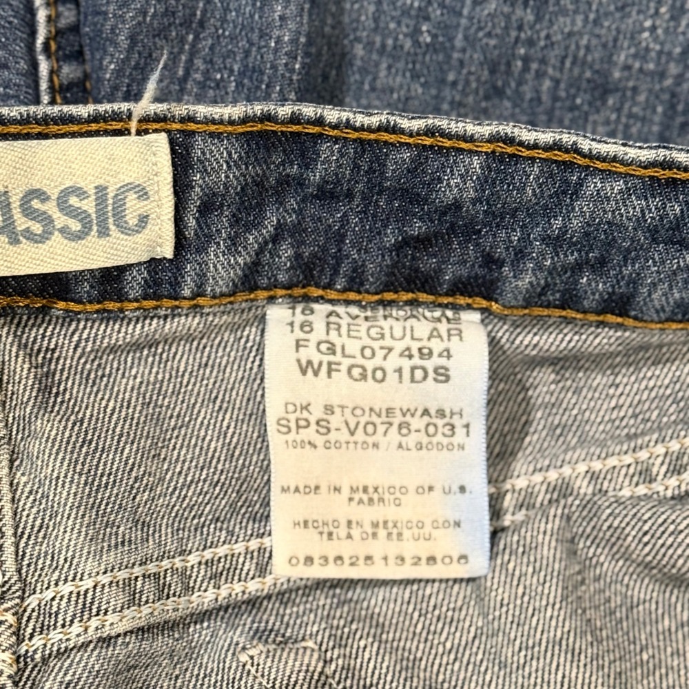 Faded Glory Classic Straight Leg Jeans Womens 16 Reg Dark Stonewash Blue Denim - Picture 5 of 5